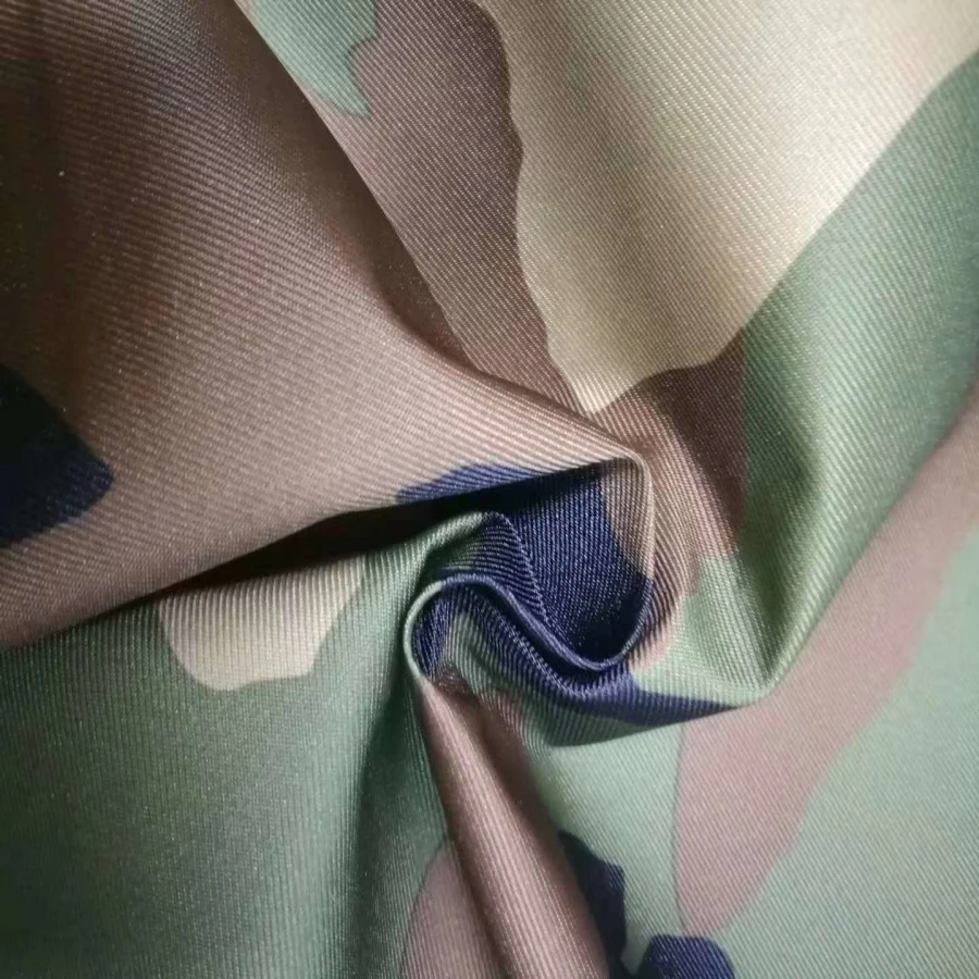 Garment digital print fabric 100%polyester Camouflage  Twill ptfe laminated fabric