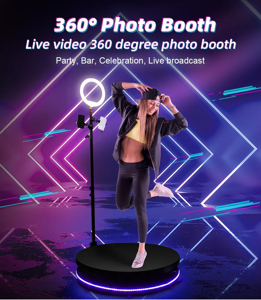 Interactive 360 Turning Photo Booth Kiosk 360-photo-booth With Rotating Stand