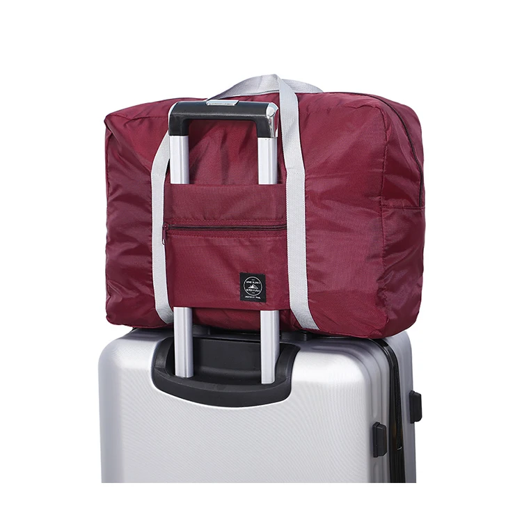 Foldable Polyester Zipper Tote Travel Bag Luggage Promotional Cheap Luggage Waterproof Foldable Travelling Bag