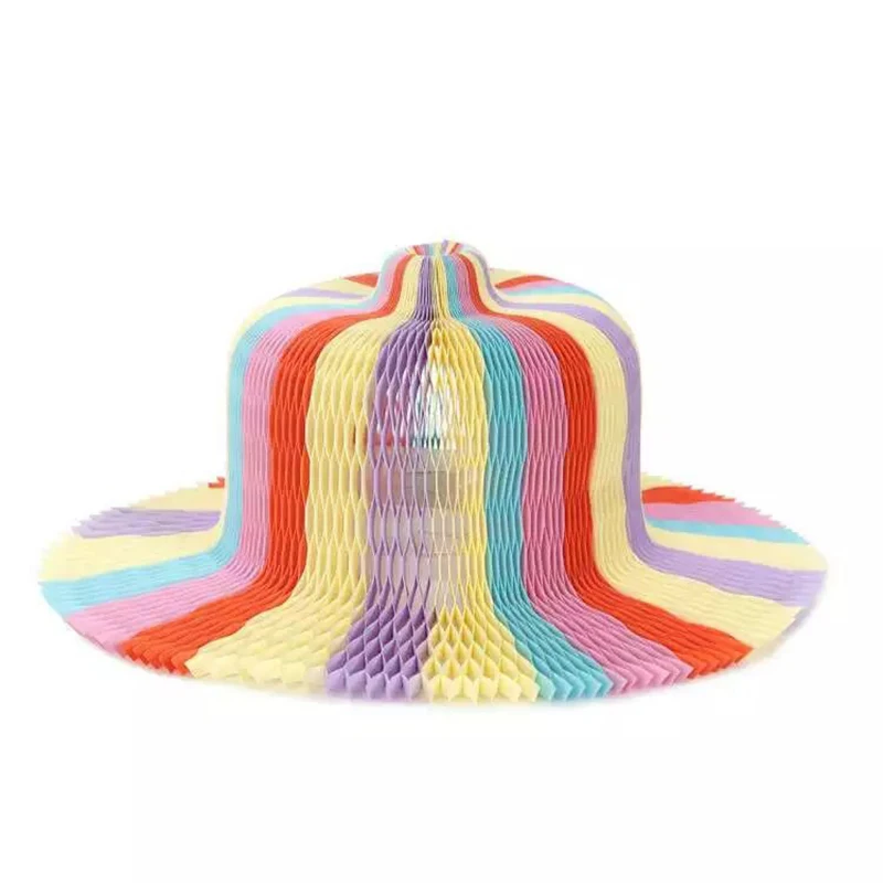 
Decoration Craft Magic Changeable Shape Vase Hat DIY Honeycomb Folding Creative Paper Hat for Children 