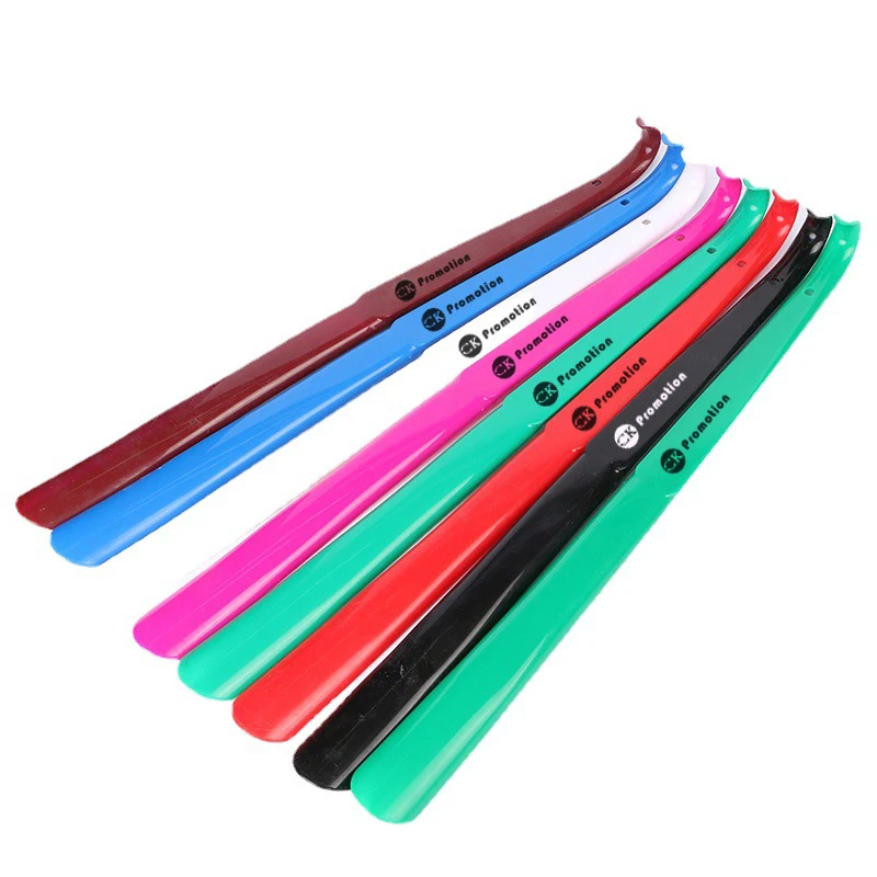 Factory low price home supply portable pull tool high heel long handle plastics shoes spoon lifter shoehorn