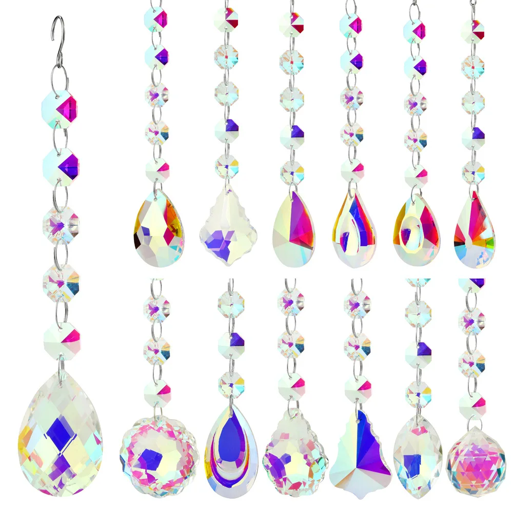 Honor of crystal Leaf glass Drop Beads Lighting Crystal Pendant Wedding Party Decoration Hanging crystal chandelier prisms