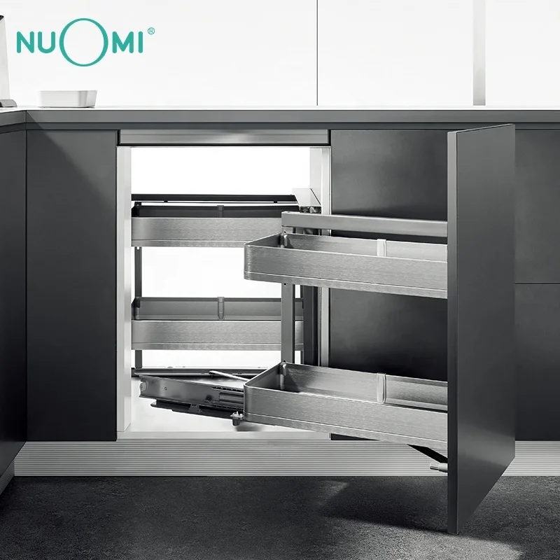  Горячая Распродажа шкаф NUOMI выдвижная корзина вращающаяся блюдце волшебный угол Кухонное хранилище