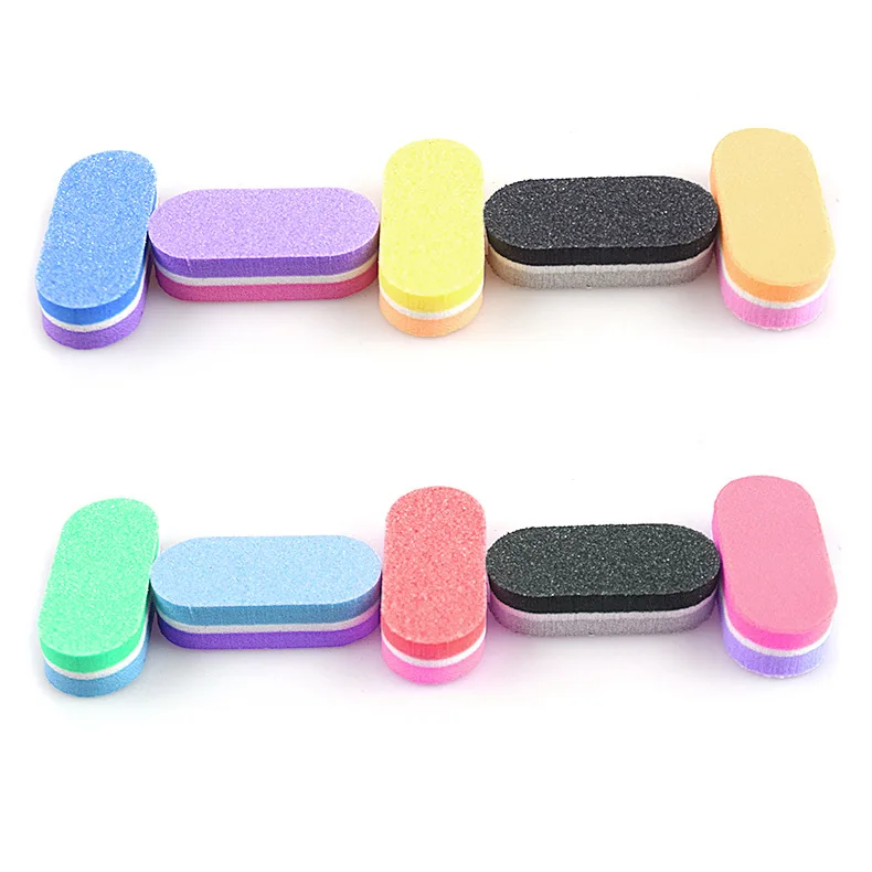 Professional 100/180/240 Custom Logo Printed Salon Polishing Nail Buffer Block Nail Tool Sponge Nail File