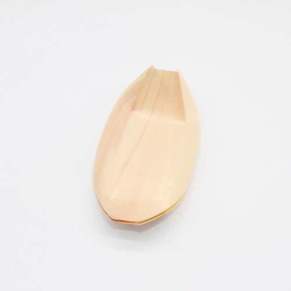 Одноразовый лоток для лодок, Экологичный Деревянный Лоток для суши, деревянная посуда