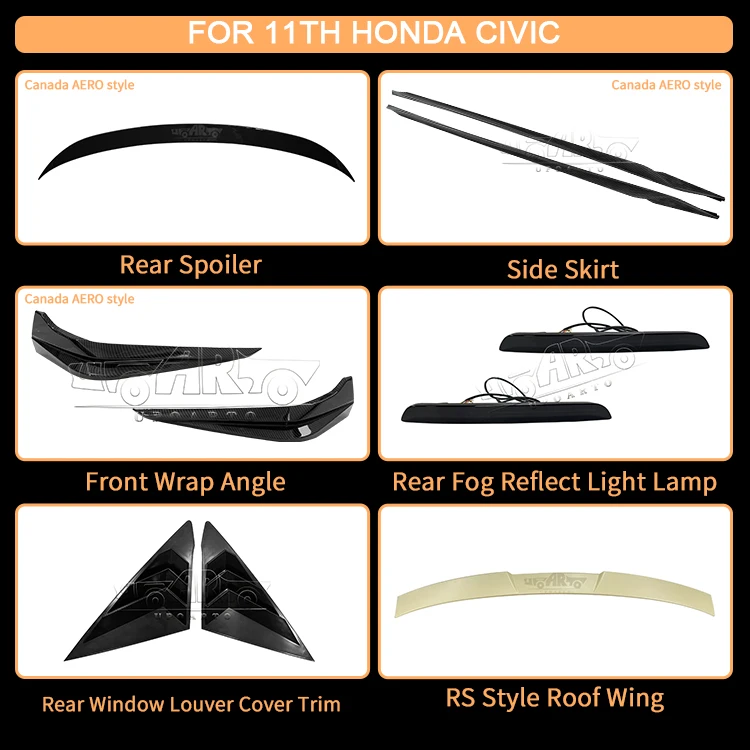 2023 New Released Auto Accessories ABS Carbon Fiber Type R Style Rear Trunk Spoiler Wing For Honda Civic Hatchback 11th Gen 2022