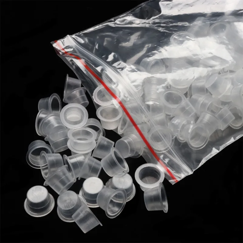 Ink Cups 100 Pcs Bag Disposable Plastic Tattoo Supply PMU Pigment Cup Disposable Permanent Makeup