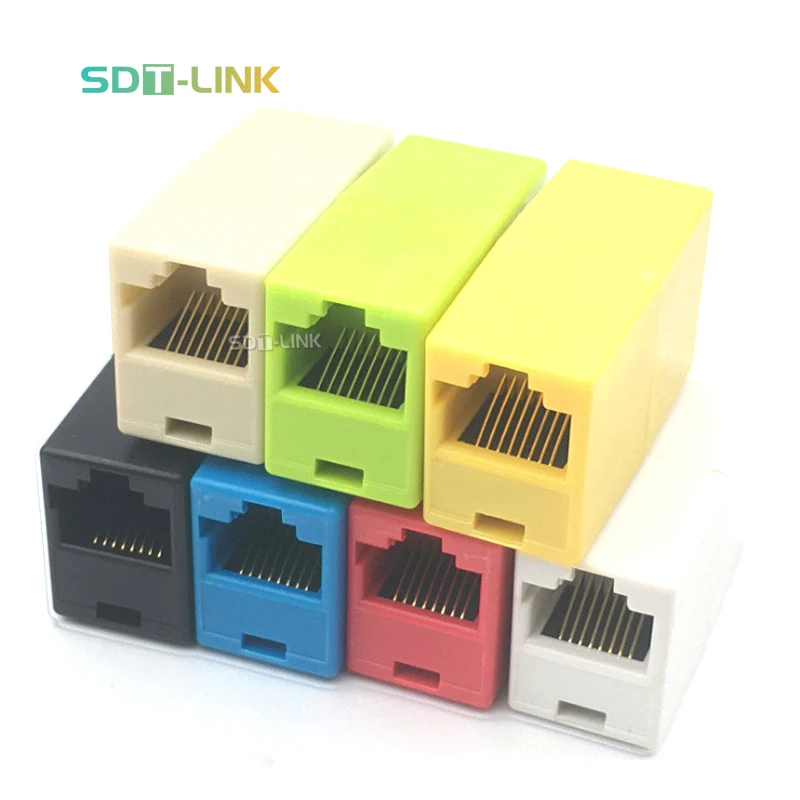 RJ45 Connector Female To Female Ethernet Coupler  RJ45 UTP Inline Conector Extender Adapter