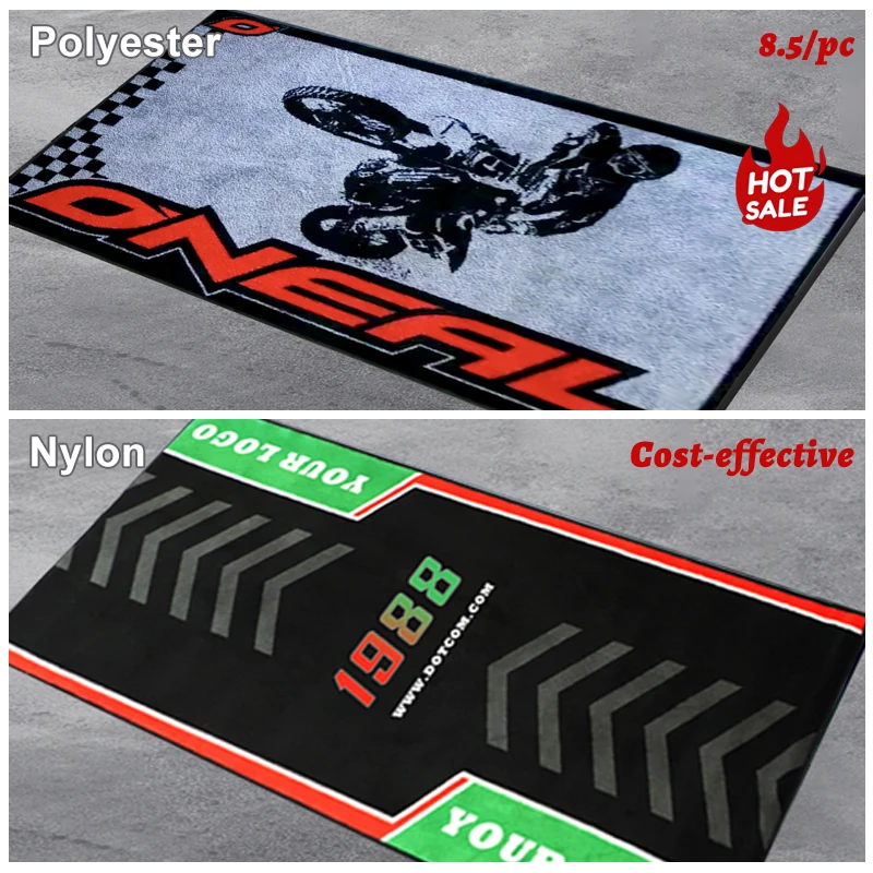 Motorcycle Mat Logo Customized Logo Floor Mat Nylon TPR Motorcycle logo pit mat carpets rugs