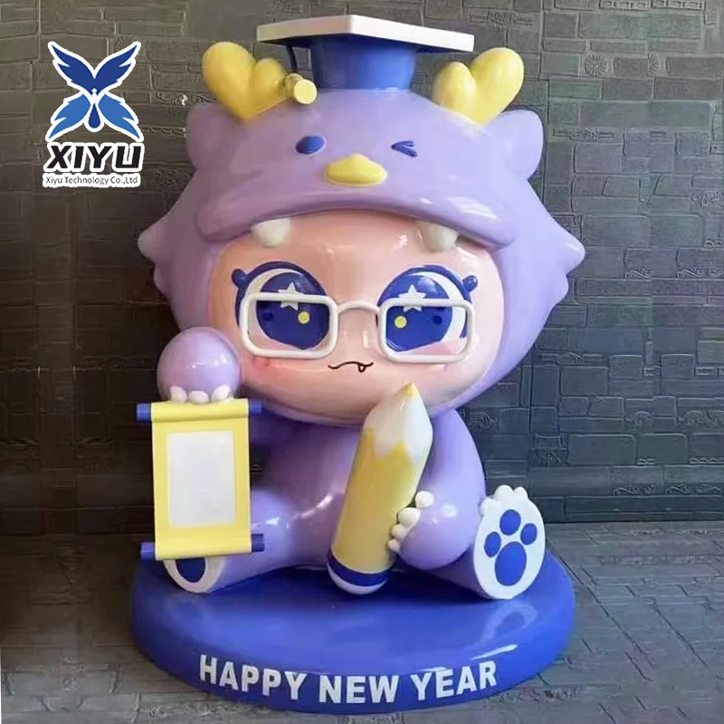 Cute Cartoon Characters New YearTheme Party decoration resin crafts fiberglass display piece