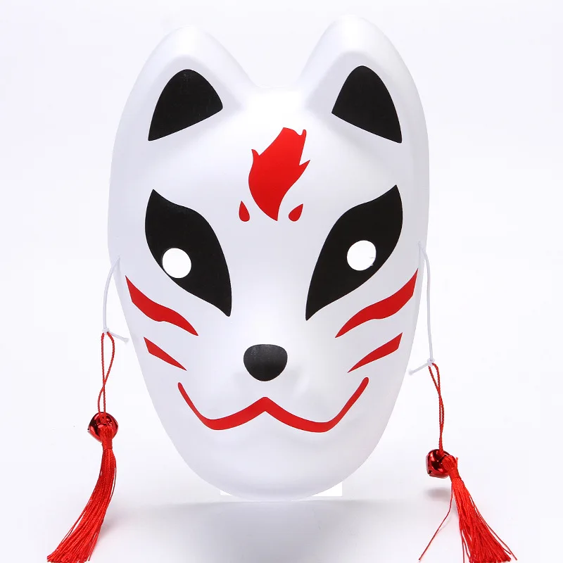 Halloween Japanese Japanese style painted tassel full face anime fox bell mask prom pvc masks