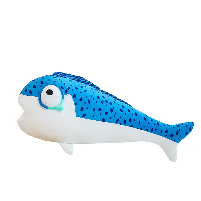 New giant stuffed animal toy sea ocean animal submarine activity moscot doll soft 80 110cm salted fish Blue fish Plushies Toy