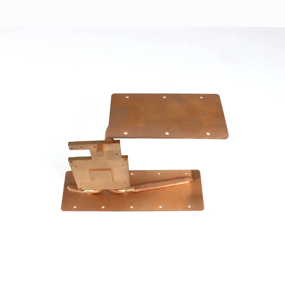 High Power Wholesale Copper Zipper Fin Heat Sink Copper Fold Fin Heat Pipe Radiator Supply Extrusion Heatsink
