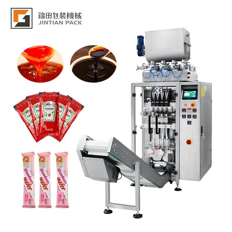 Factory supplier CE 4 lane 6 lane stick bag honey sauce jam multilane liquid packing machine