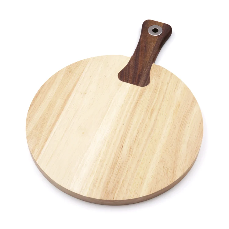 Улучшите свою кухню с помощью нашей круглой доски для измельчения белого ореха Премиум-класса с деревянной ручкой и отверстиями из нержавеющей стали