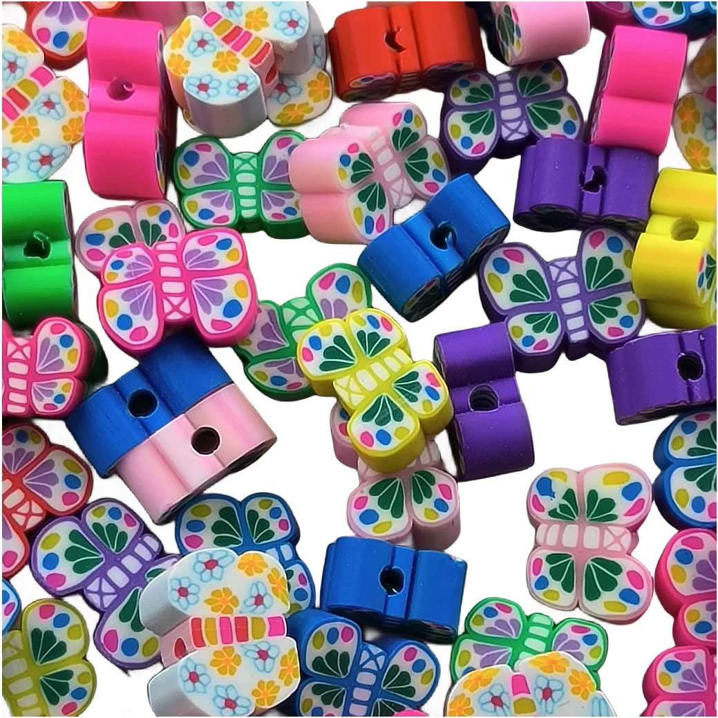 Professional 10 * 5MM mixed color butterfly polymer clay For Fimo piece jewelry making bracelet