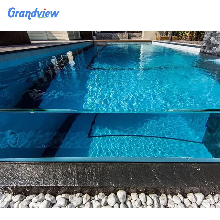 Прозрачная изогнутая акриловая панель для бассейна Grandview