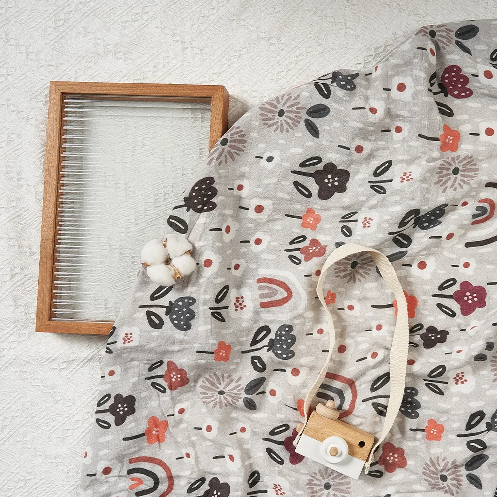 New Design Super Soft Cotton Bamboo Swaddle Blankets Muslin Wrap Baby Swaddle Blankets