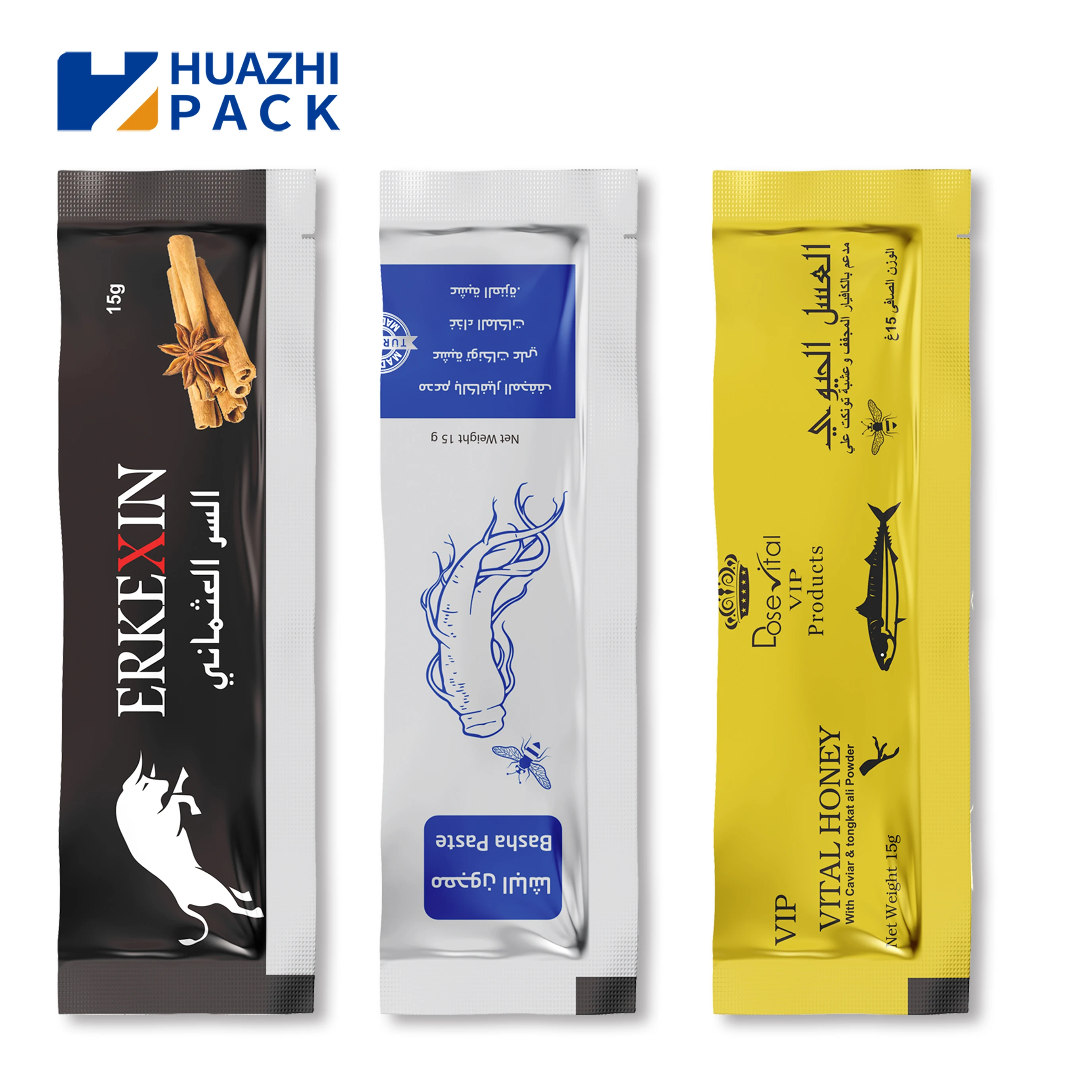 Custom Printing Food Grade Plastic Aluminum Foil Packaging Roll Film Liquid Packaging Film Honey Sachets