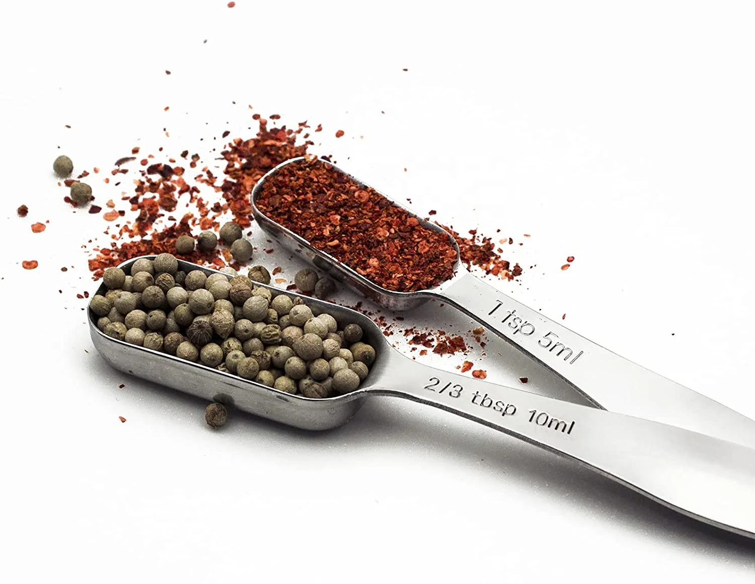 Heavy Duty Full Size Stainless Steel Metal Teaspoons Tablespoons Measuring Spoons Set of 10
