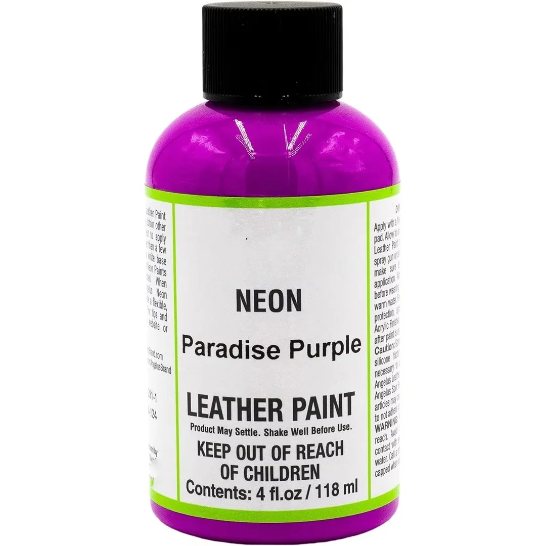 4 Oz /120ml for Shoes Boots Jackets Art Customizing Sneakers Bags and More Paradise Purple Neon Acrylic Leather Paint