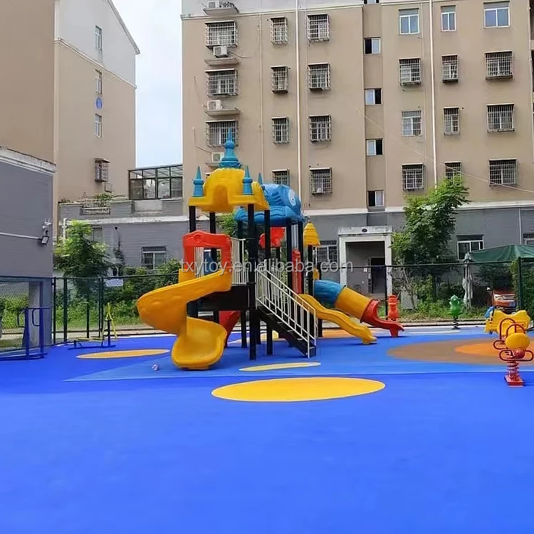 Factory sale kindergarten sports park children slide outdoor playground equipment plastic tube slides for kids