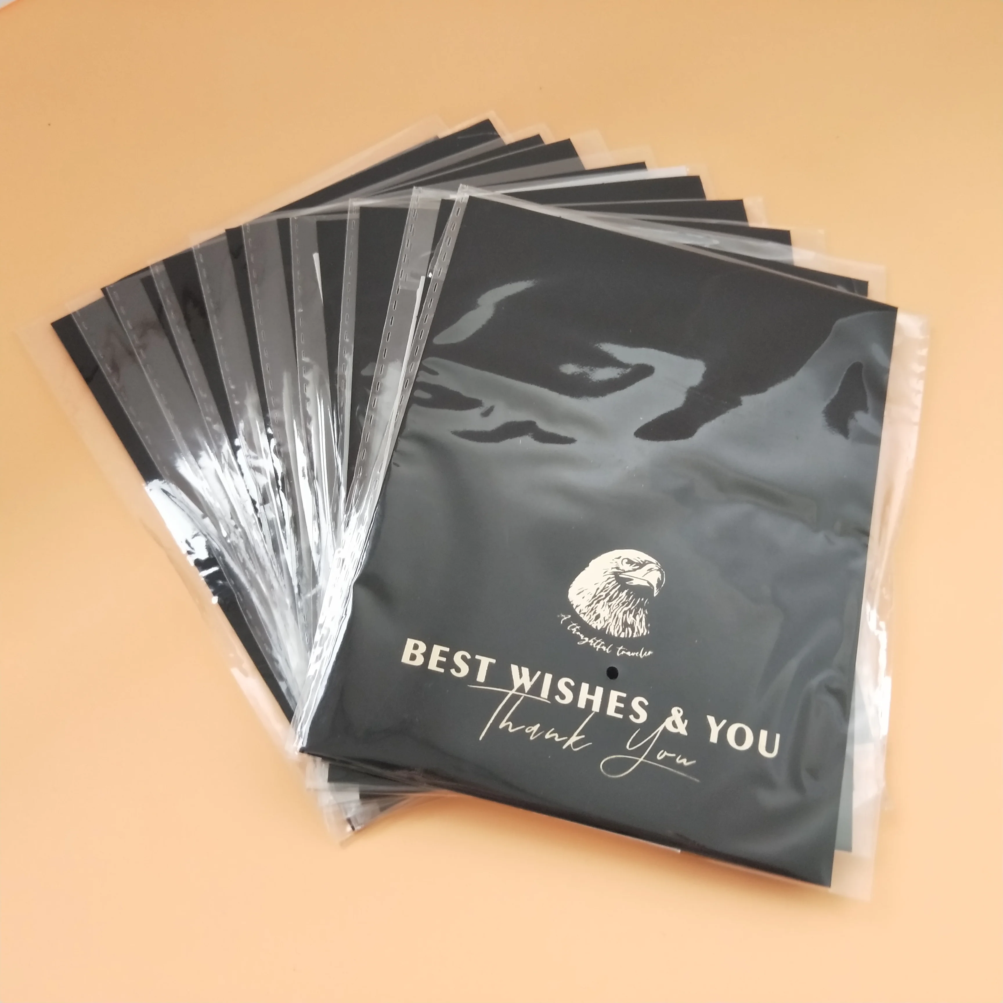 Wholesale Gold foil printing Thank You Greeting Cards and Envelope for holiday packaging