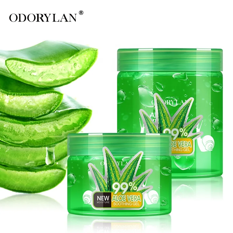 OEM customization moisturizer smoothing and organic herbal aloe vera gel skin 100% pure bulk for sunburn