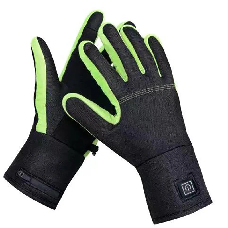 custom Full finger  Rechargeable battery heat electrical motorcycle warm black   safety heated gloves