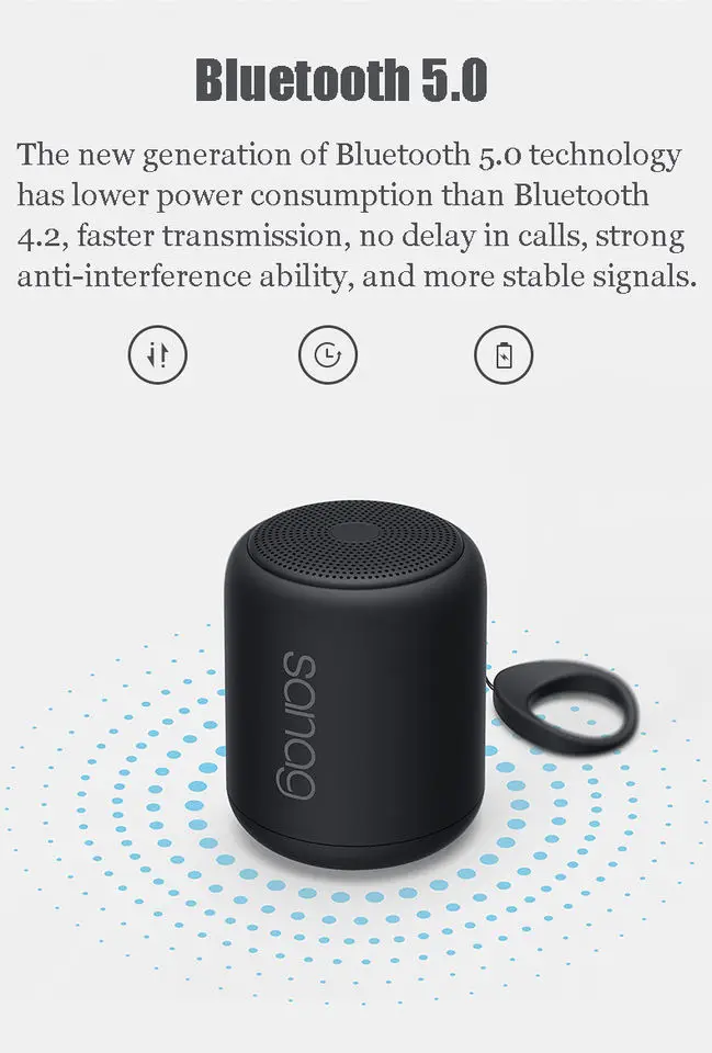 Factory Direct Sale Sanag X6s 1200mAh 3D Stereo Surround Sound TF Card Bluetooth BT Wireless Mini Portable Speaker