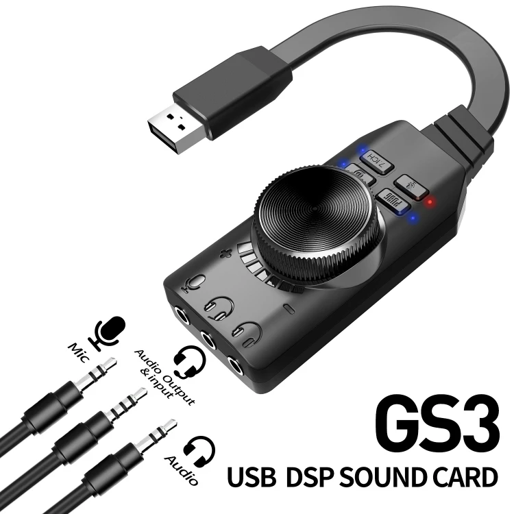 PLEXTONE GS3 USB звуковая карта 7 1 канал аудио внешний компьютер Мобильная