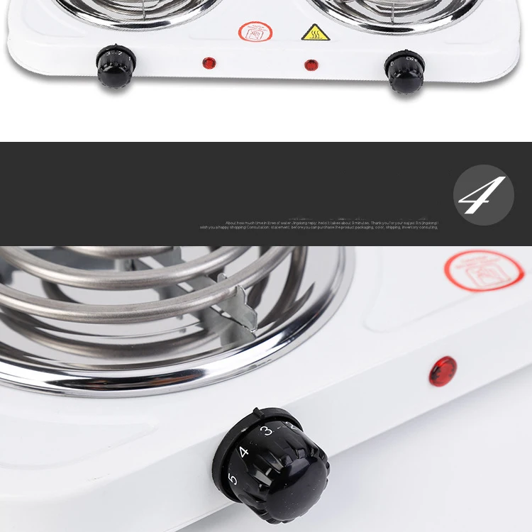 Mini Double Electric Hot Plate Stove Household Cooking Furnace Thermostat Hot Milk Cooker Travel Hot Plate 2000W