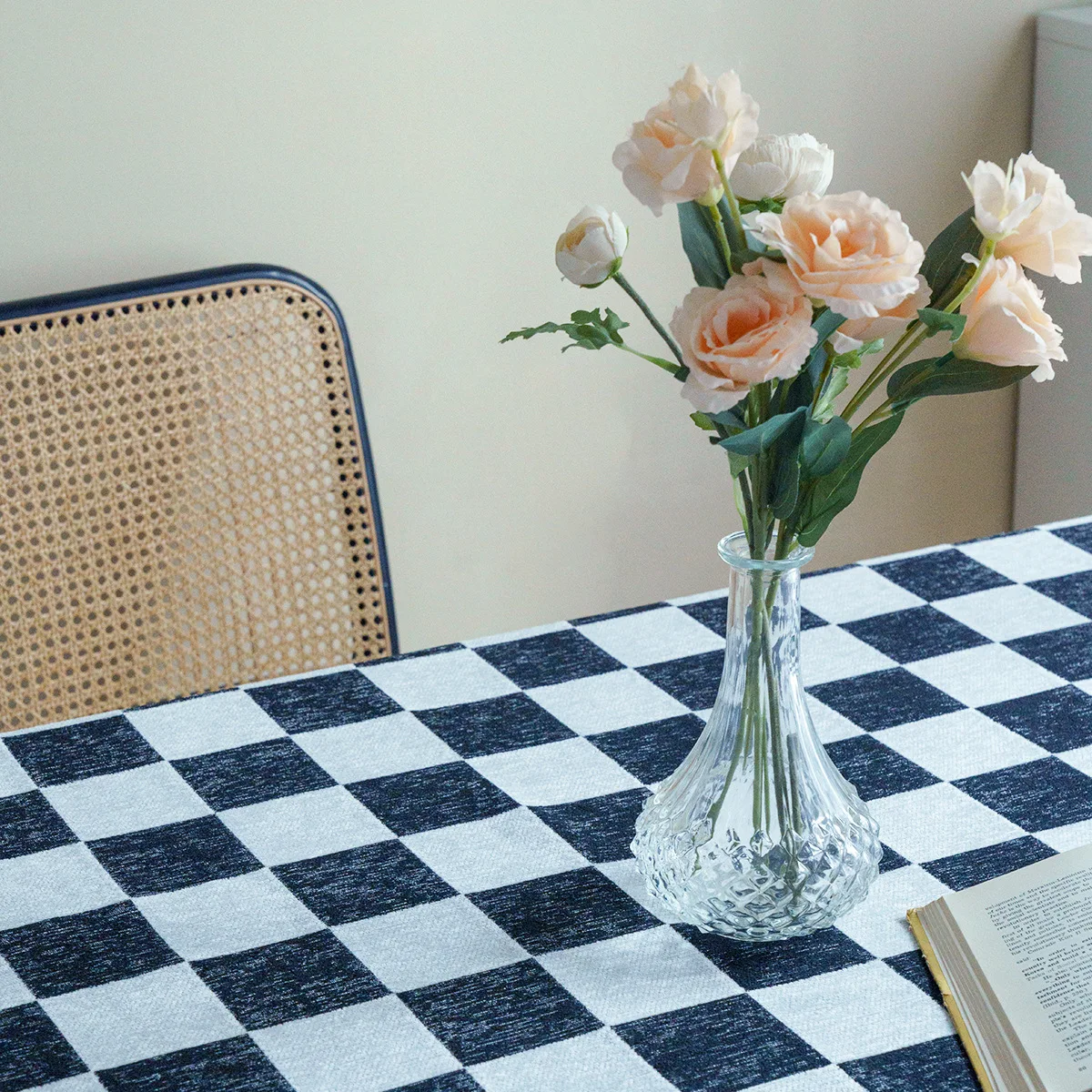 Black White Buffalo Plaid Table Cloths High Quality Chenille Thickened Animal Leopard Design Decorative Table Tablecloths