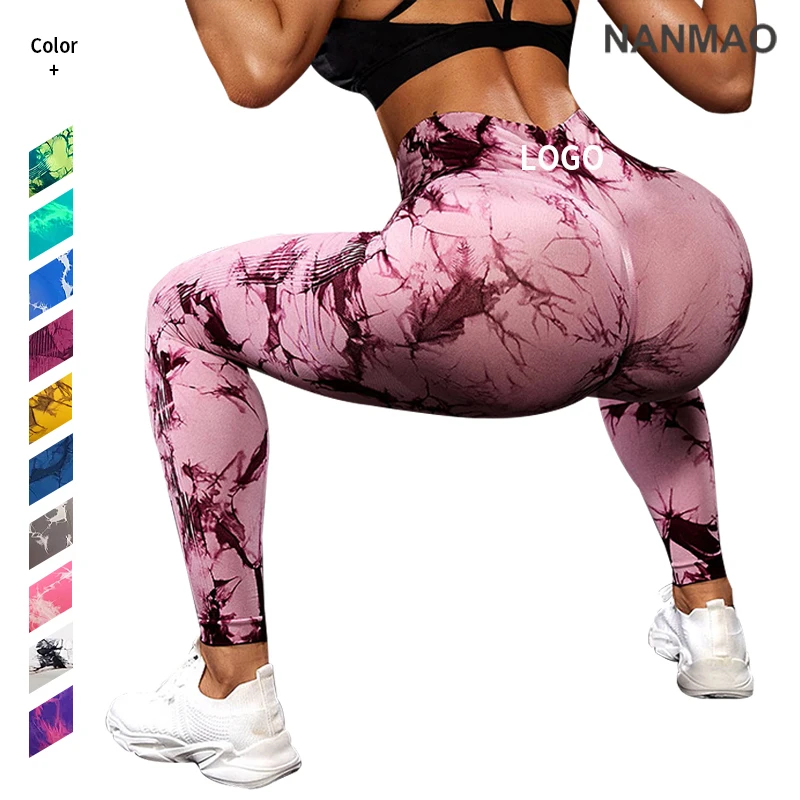 Multi Color Scrunch Butt Leggings Booty Compression Women Gym Leggings Tie Dye Fitness Leggings