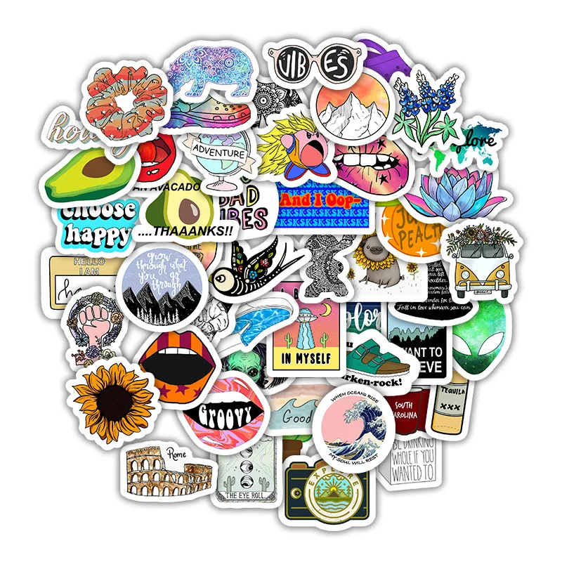 Phone Skateboard Suitcase Sticker scratch-resistant Kids pencil box stickers