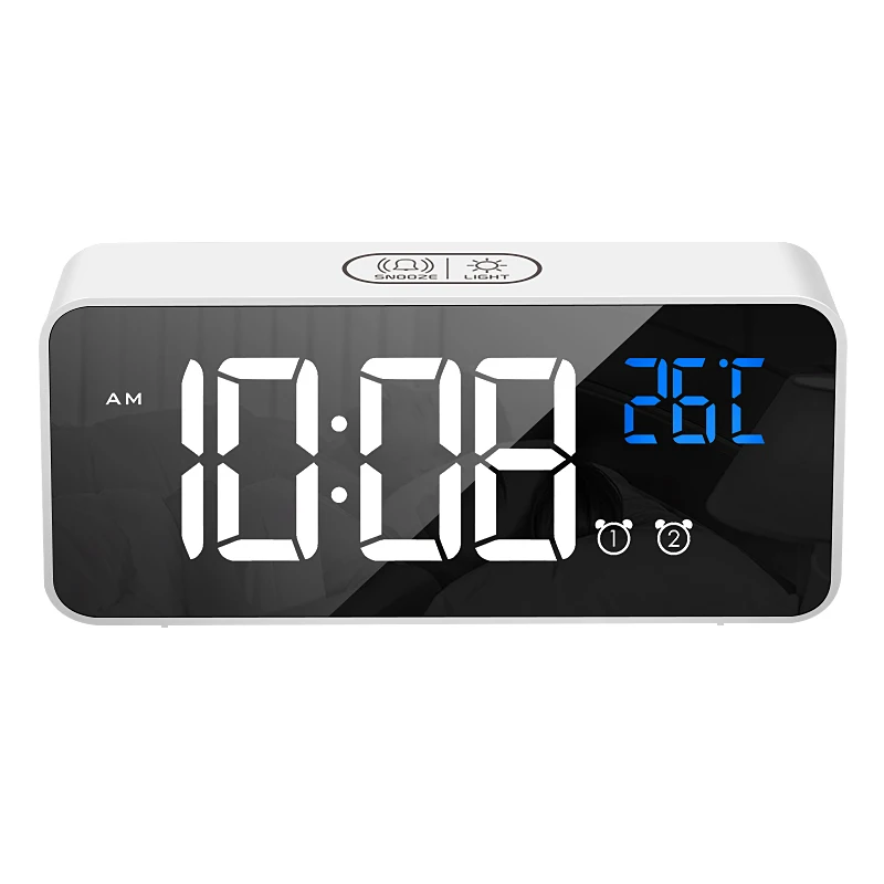 Manufacturer LED  digital alarm mirror clock  display table clock wall watch with snooze function outdoor clocks for kids