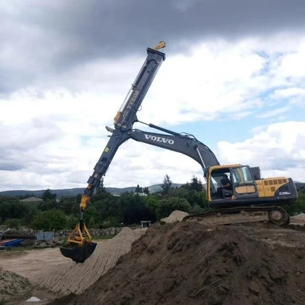 23ton excavator mounted clamshell telescopic arm