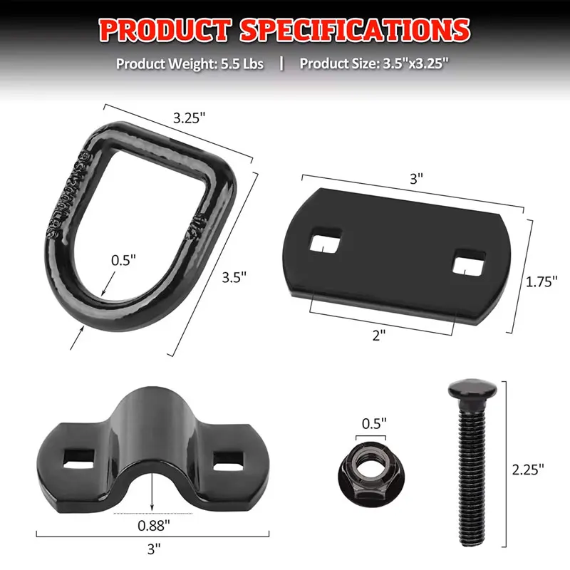 Factory Oem Supplied Metal Anchors Cargo Forged Weld-On D-Ring Tie-Down Anchors D Ring Screw Stainless Steel Ring