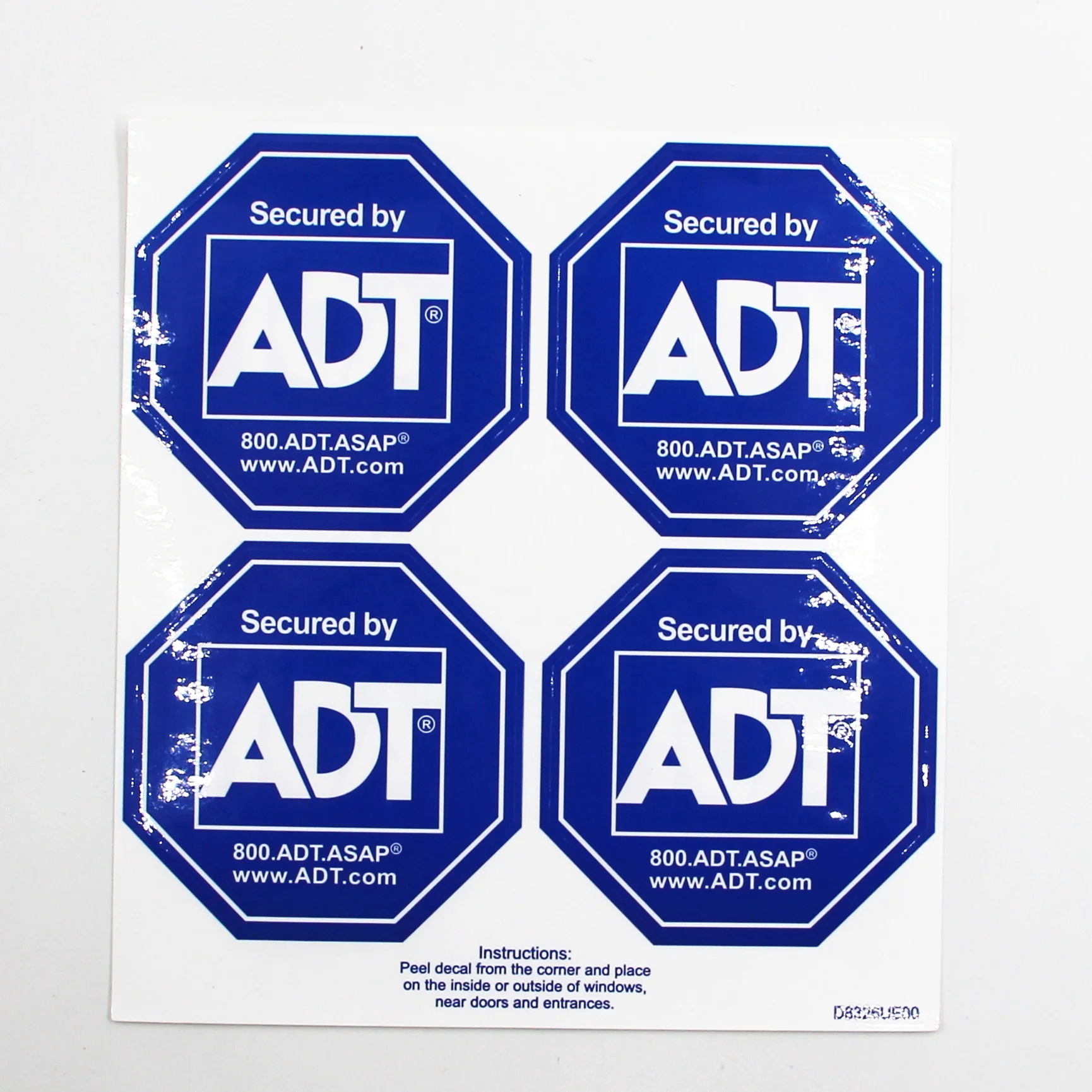 Customize Label Stickers Octagon Double Sided Printing Sticker for Window ADT Irregular Shape Labels Die Cutting Sticker