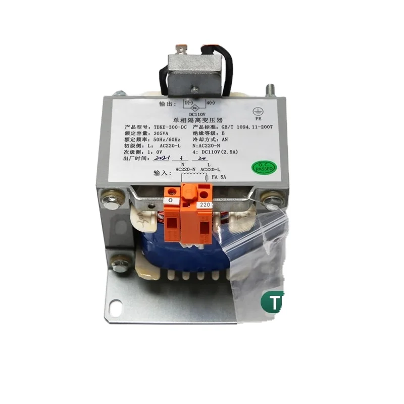 Однофазный изолирующий трансформатор лифта TBKE-300-DC деталей