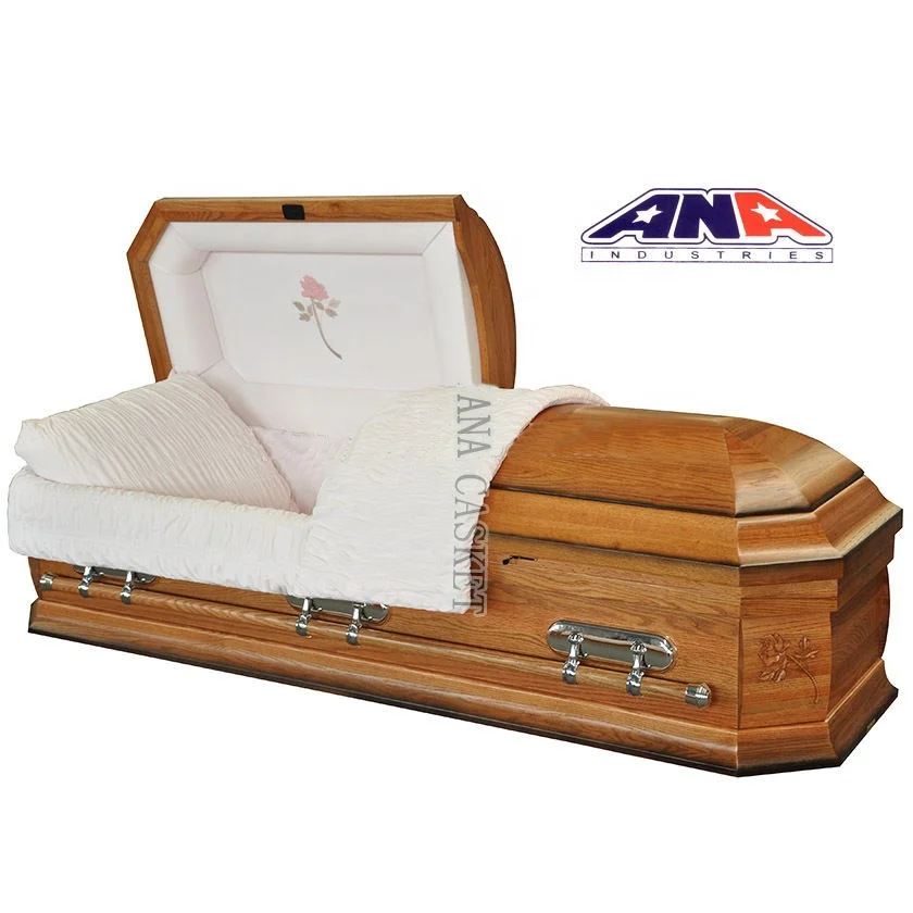 ANA Funeral Supplies American Style Adult Wood Oak Casket for Sale