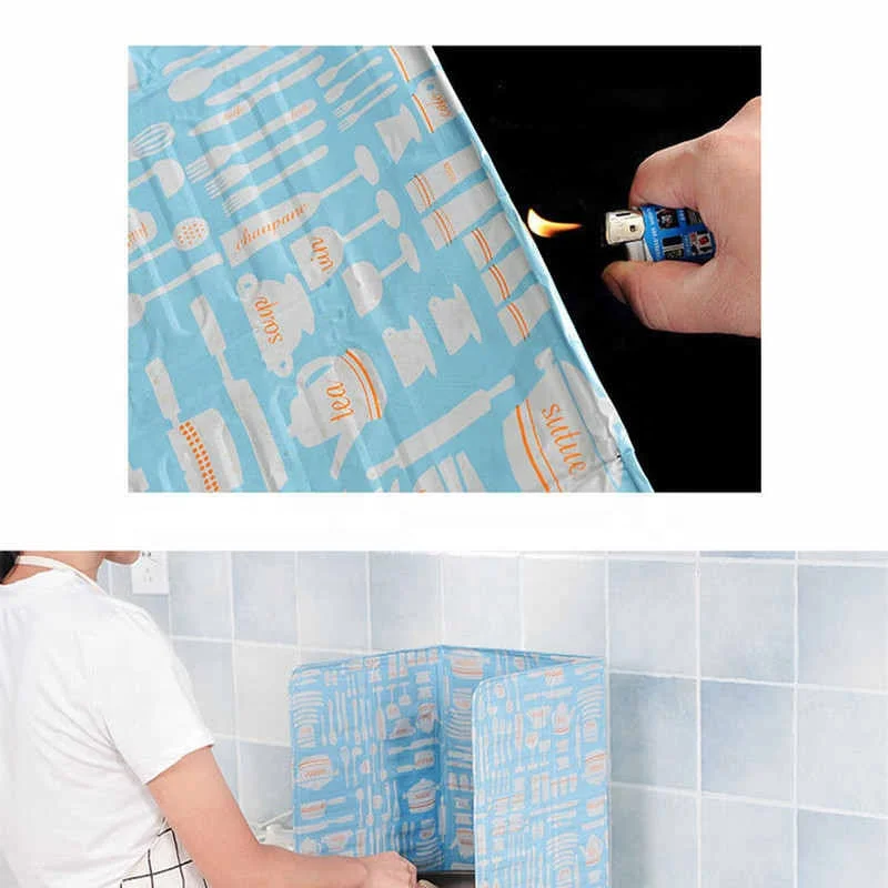 Splatter Screen Wall Oil Baffle Aluminum Foil Guard Folding Splashproof Tools Kitchen Cooking Gas Cooktop Plate Stove
