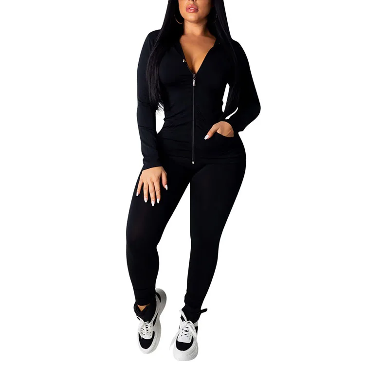 
Two piece clothing hoodie tracksuit jogging suit women sweatsuit set 