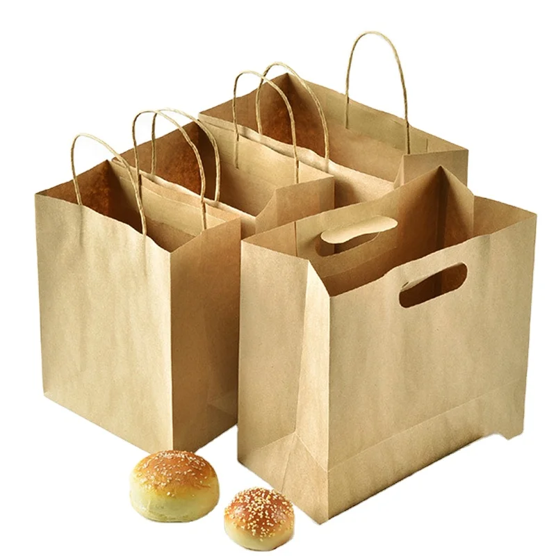 Пользовательские коричневые крафт-бумажные пакеты с вашим собственным логотипом для продуктовых/деловых/торговых/праздничных/розничных/выносных/праздничных упаковок