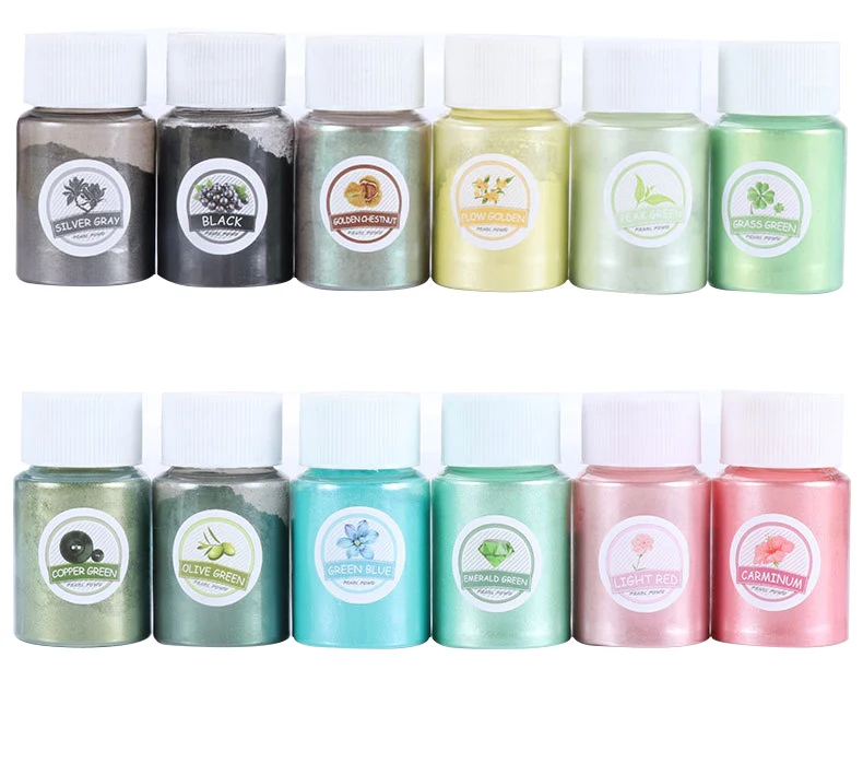 54 colors Mica base pearl pigment powder for handmade soap slime epoxy resin art bath bomb paint printing ink