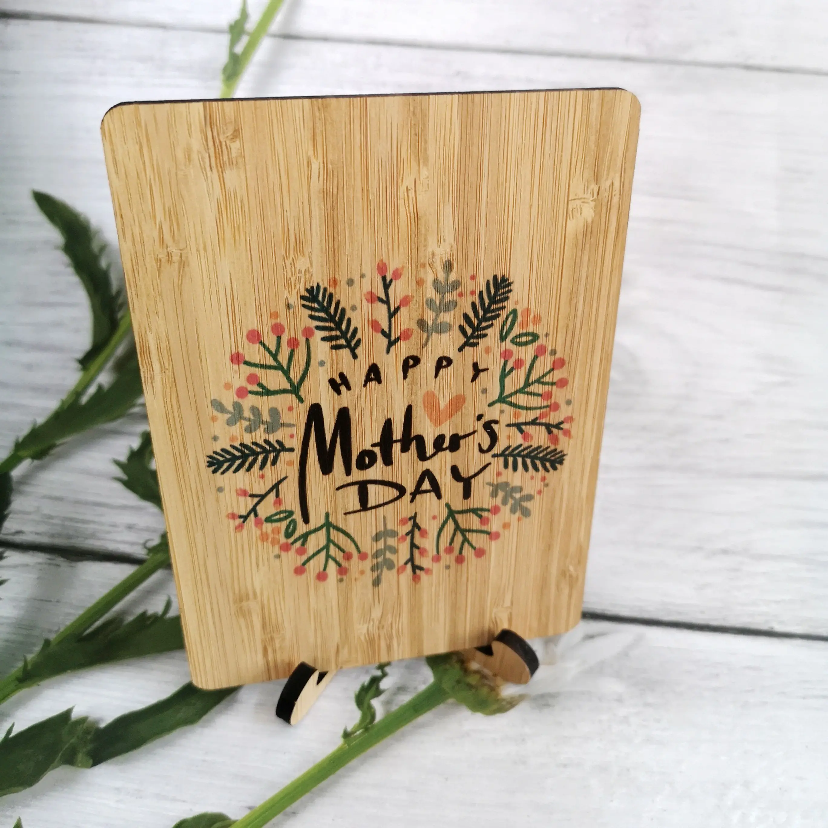 Happy Mothers Day wood anniversary greetings cards Mother Day Gift