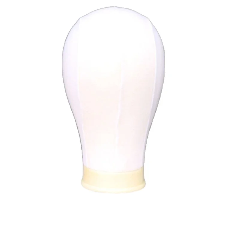 White Canvas Head Cork Canvas Block Head 21-25 Inch Wig Display Stand For Wigs Making