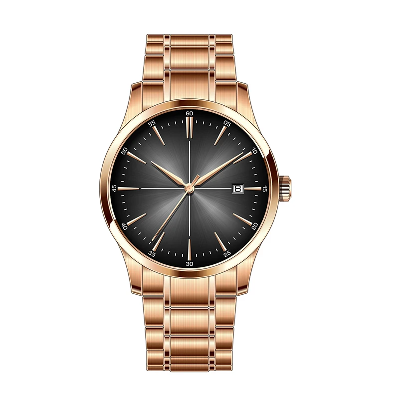 quartz watchesman style watchmontre hommewholesal watch  316L stainless steel case, snap caseback