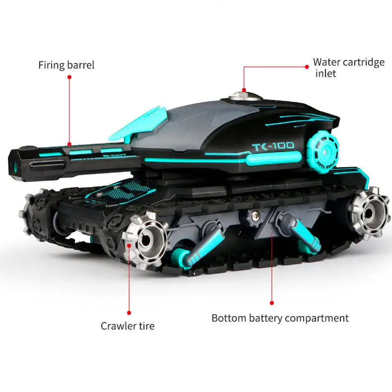 2.4G rc Tank 4WD Gravity Watch RC Vehicle With Light Music 360 Rotate Stunt Car water bomb Shooting vehicle Toys