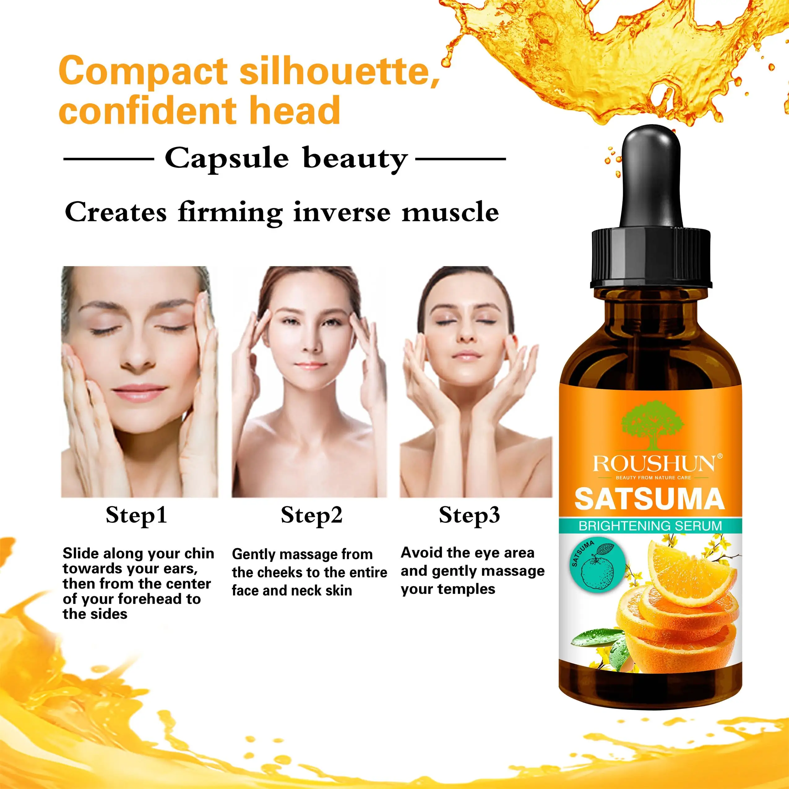 Private Label Wholesale Brightening Face Serum 100% Natural Vitamin C citrus satsuma serum